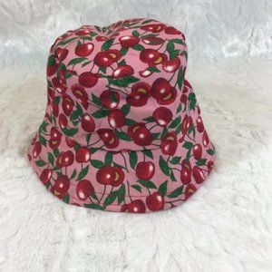 Reversible Bucket Hat Cherries Pink